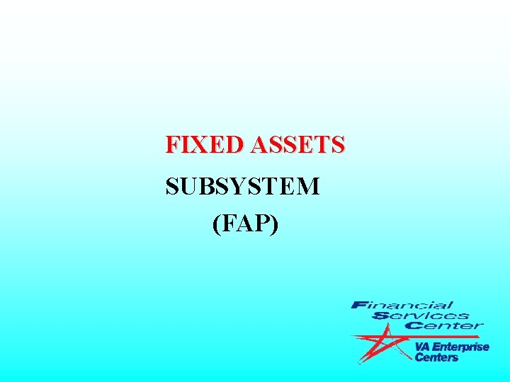 FIXED ASSETS SUBSYSTEM (FAP) 