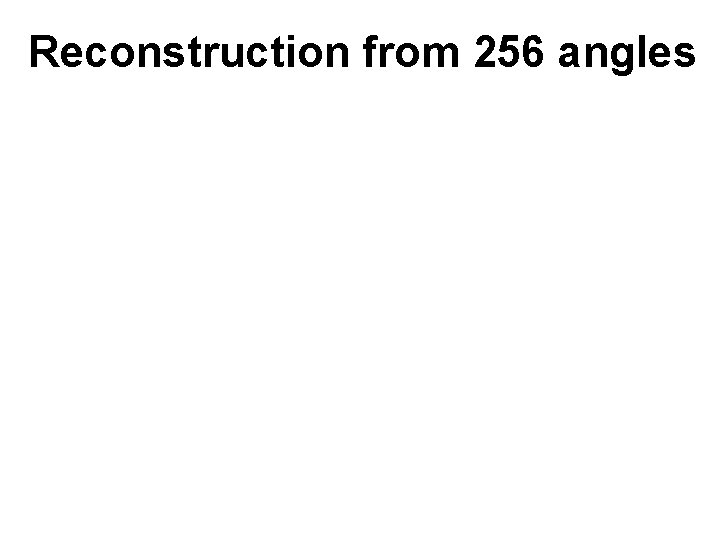 Reconstruction from 256 angles Reconstruction from 256 angles