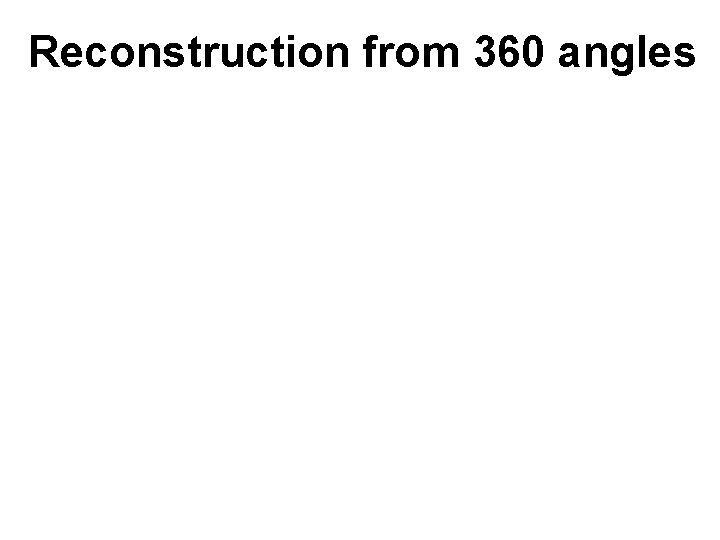 Reconstruction from 360 angles Reconstruction from 360 angles