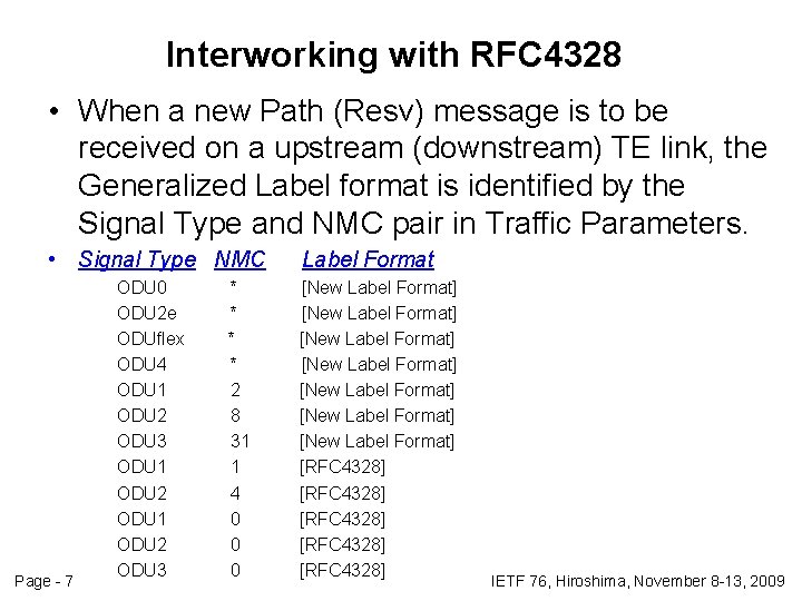 Interworking with RFC 4328 • When a new Path (Resv) message is to be