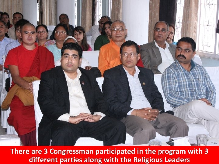 There are 3 Congressman participated in the program with 3 different parties along with