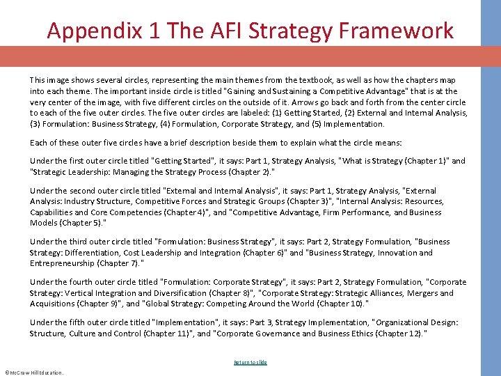 Appendix 1 The AFI Strategy Framework This image shows several circles, representing the main