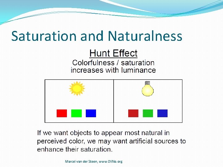 Saturation and Naturalness Marcel van der Steen, www. Oli. No. org Saturation and Naturalness Marcel van der Steen, www. Oli. No. org