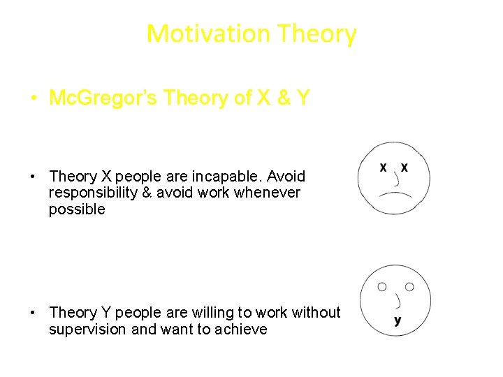 Motivation Theory • Mc. Gregor’s Theory of X & Y • Theory X people Motivation Theory • Mc. Gregor’s Theory of X & Y • Theory X people