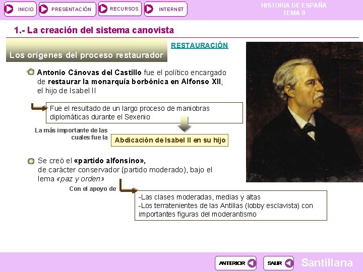 INICIO PRESENTACIÓN RECURSOS INTERNET HISTORIA DE ESPAÑA TEMA 9 1. - La creación del INICIO PRESENTACIÓN RECURSOS INTERNET HISTORIA DE ESPAÑA TEMA 9 1. - La creación del