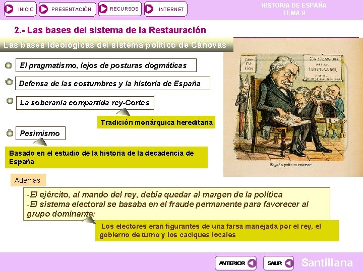INICIO PRESENTACIÓN RECURSOS INTERNET HISTORIA DE ESPAÑA TEMA 9 2. - Las bases del INICIO PRESENTACIÓN RECURSOS INTERNET HISTORIA DE ESPAÑA TEMA 9 2. - Las bases del