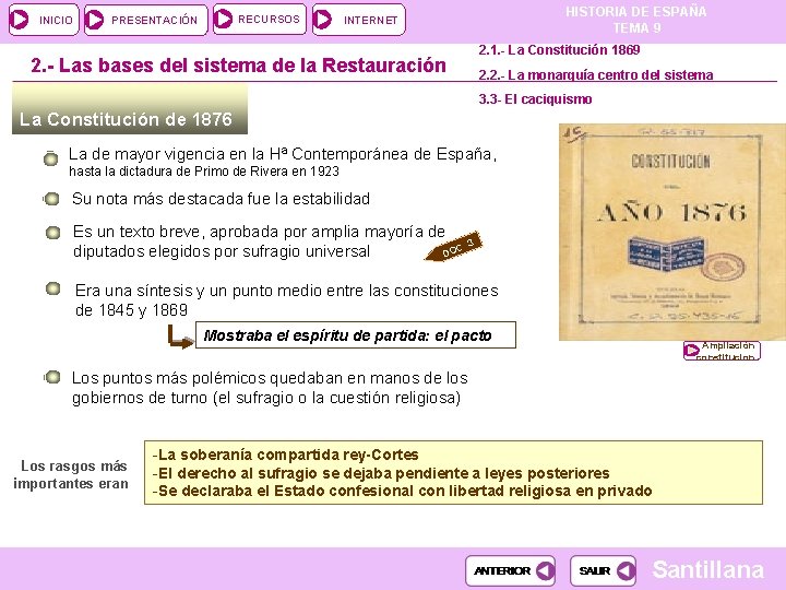 INICIO RECURSOS PRESENTACIÓN HISTORIA DE ESPAÑA TEMA 9 INTERNET 2. - Las bases del INICIO RECURSOS PRESENTACIÓN HISTORIA DE ESPAÑA TEMA 9 INTERNET 2. - Las bases del