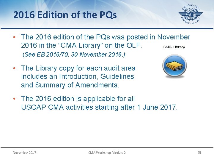 2016 Edition of the PQs • The 2016 edition of the PQs was posted