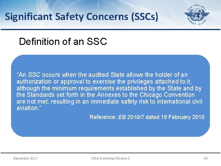 Significant Safety Concerns (SSCs) Definition of an SSC “An SSC occurs when the audited