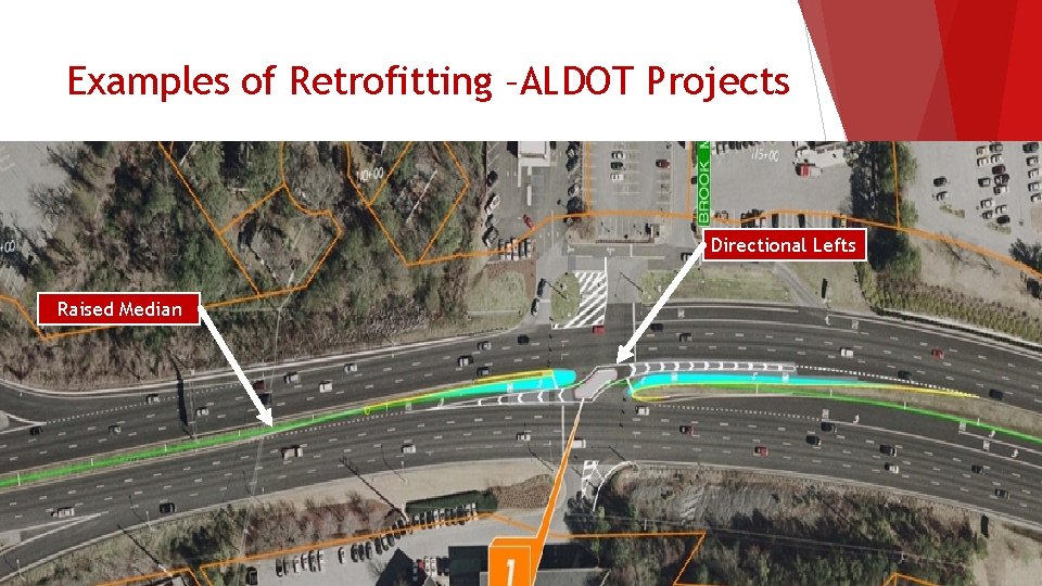 Examples of Retrofitting –ALDOT Projects Directional Lefts Raised Median 