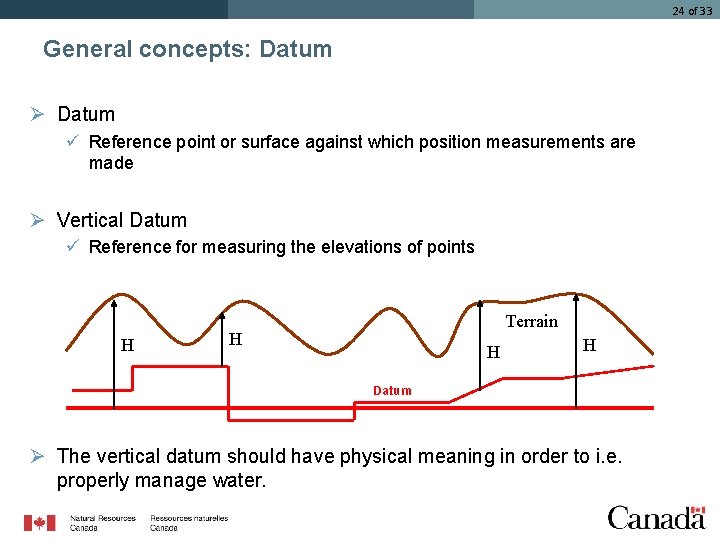 24 of 33 General concepts: Datum Ø Datum ü Reference point or surface against