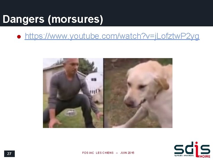 Dangers (morsures) l 27 https: //www. youtube. com/watch? v=j. Lofztw. P 2 yg FOS