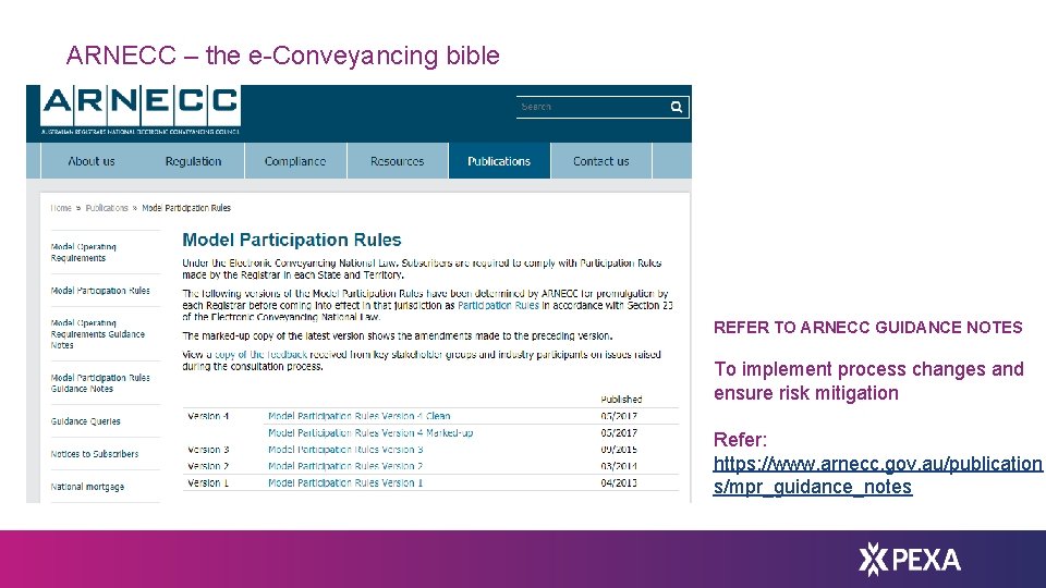 ARNECC – the e-Conveyancing bible REFER TO ARNECC GUIDANCE NOTES Put Your Text Here
