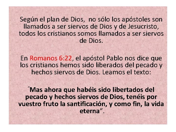  Según el plan de Dios, no sólo los apóstoles son llamados a ser