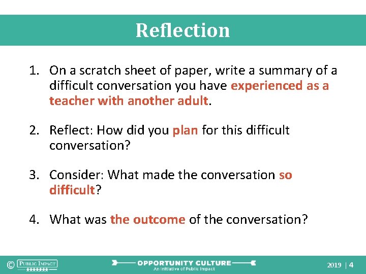 Reflection 1. On a scratch sheet of paper, write a summary of a difficult