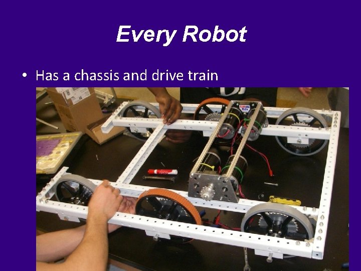 Every Robot • Has a chassis and drive train 