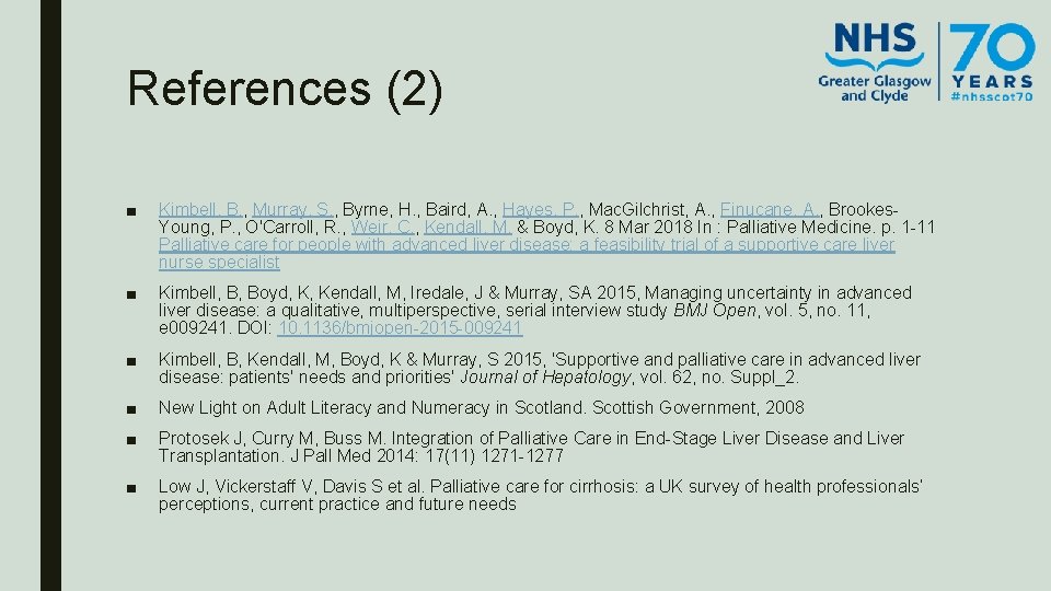 References (2) ■ Kimbell, B. , Murray, S. , Byrne, H. , Baird, A. References (2) ■ Kimbell, B. , Murray, S. , Byrne, H. , Baird, A.