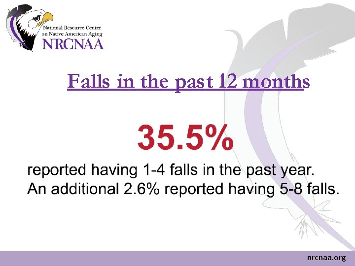 Falls in the past 12 months nrcnaa. org Falls in the past 12 months nrcnaa. org