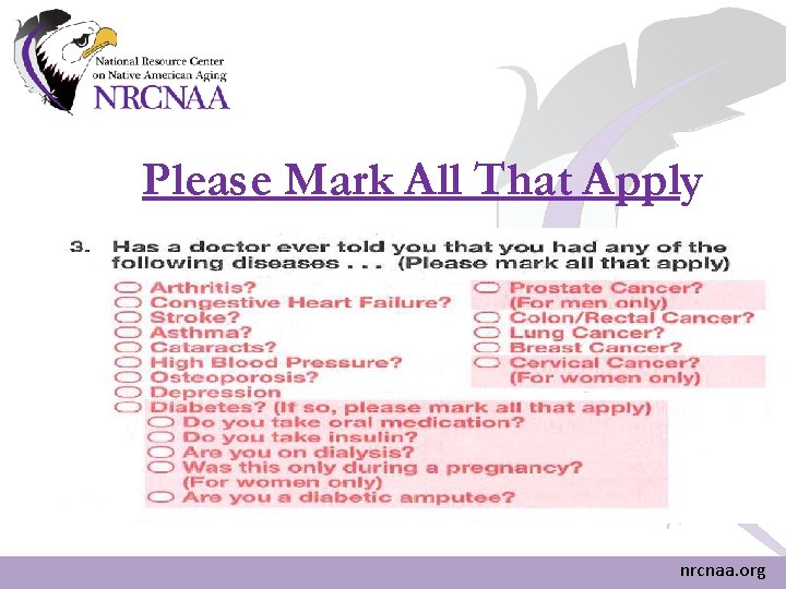 Please Mark All That Apply nrcnaa. org Please Mark All That Apply nrcnaa. org