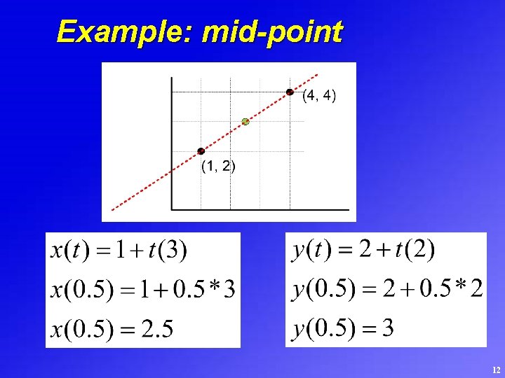Example: mid-point 12 