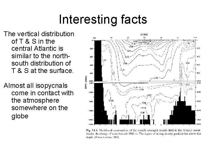 Interesting facts The vertical distribution of T & S in the central Atlantic is