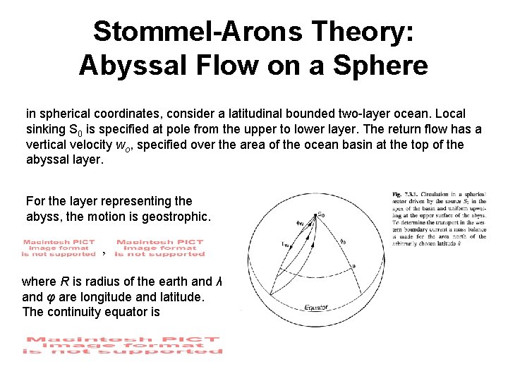 Stommel-Arons Theory: Abyssal Flow on a Sphere in spherical coordinates, consider a latitudinal bounded