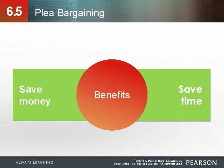 6. 5 Plea Bargaining Save money Benefits © 2013 by Pearson Higher Education, Inc