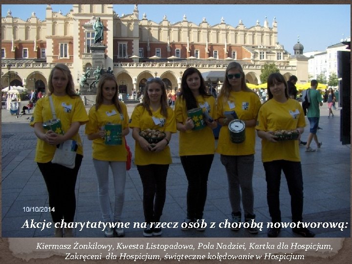 wssssss Akcje charytatywne na rzecz osób z chorobą nowotworową: Kiermasz Żonkilowy, Kwesta Listopadowa, Pola