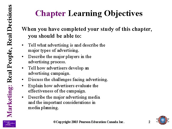 Marketing: Real People, Real Decisions Chapter Learning Objectives When you have completed your study