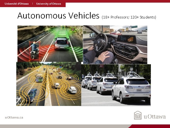 Autonomous Vehicles (18+ Professors; 120+ Students) © 2018 Dr. Erol-Kantarci u. Ottawa. ca 