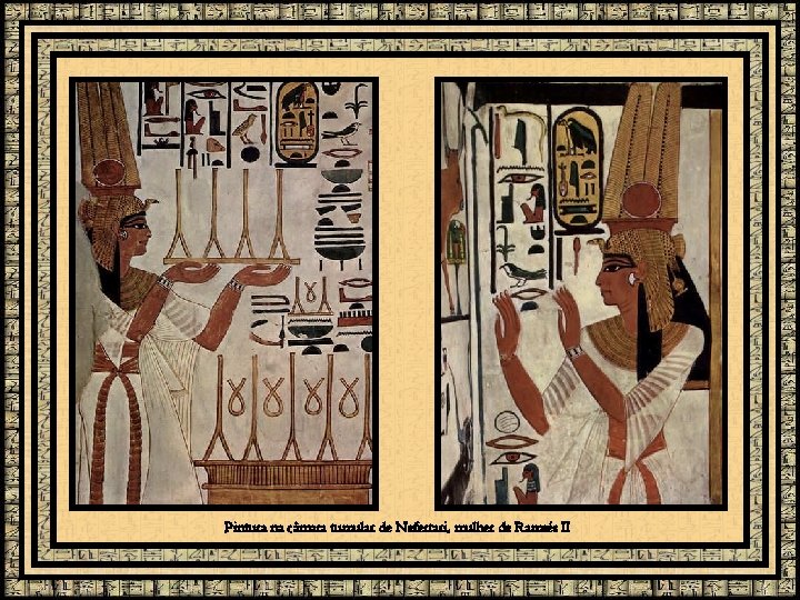 Pintura na câmara tumular de Nefertari, mulher de Ramsés II 