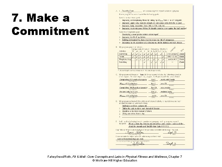 7. Make a Commitment Fahey/Insel/Roth, Fit & Well: Core Concepts and Labs in Physical