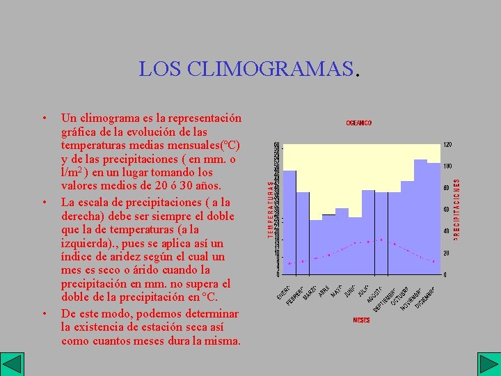 LOS CLIMOGRAMAS. • • • Un climograma es la representación gráfica de la evolución