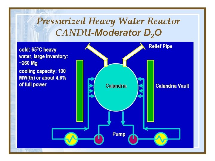 Pressurized Heavy Water Reactor CANDU-Moderator D 2 O Pressurized Heavy Water Reactor CANDU-Moderator D 2 O