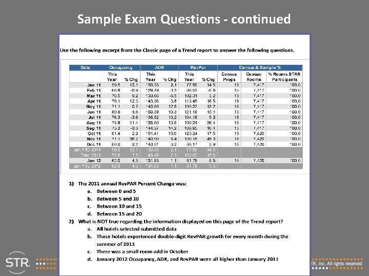 Sample Exam Questions - continued 