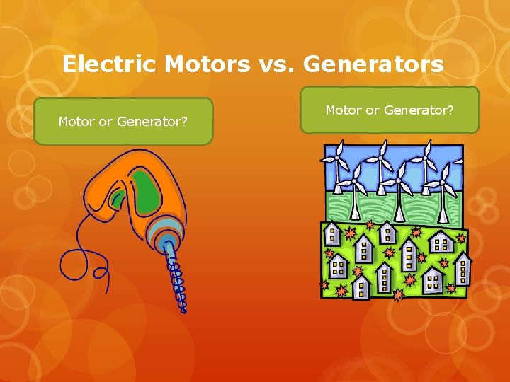 Electric Motors vs. Generators Motor or Generator? 