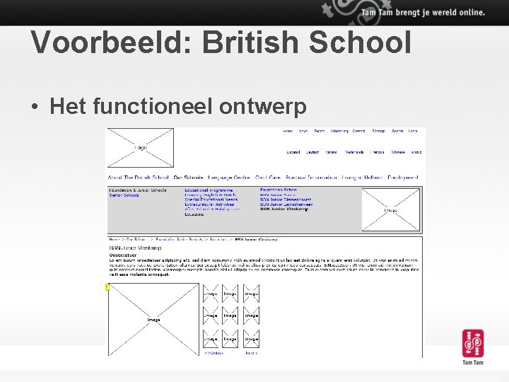 Voorbeeld: British School • Het functioneel ontwerp 