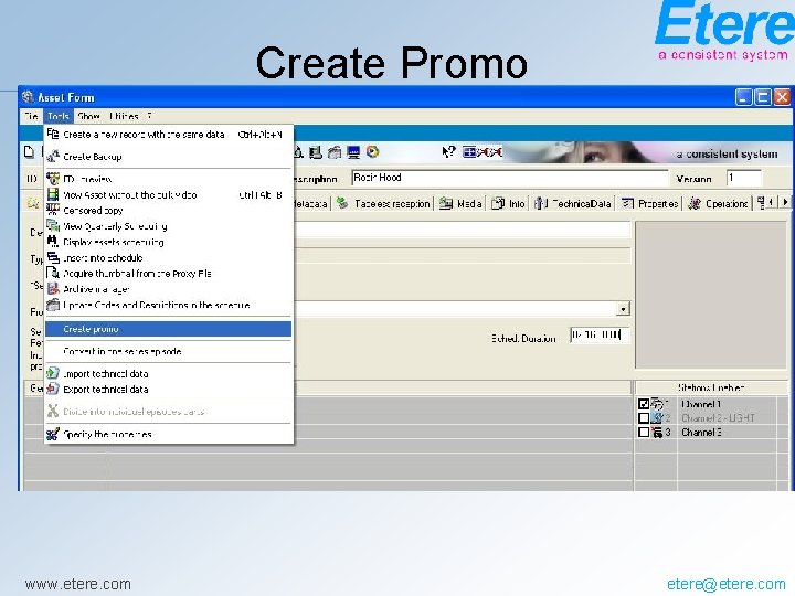Create Promo www. etere. com etere@etere. com 