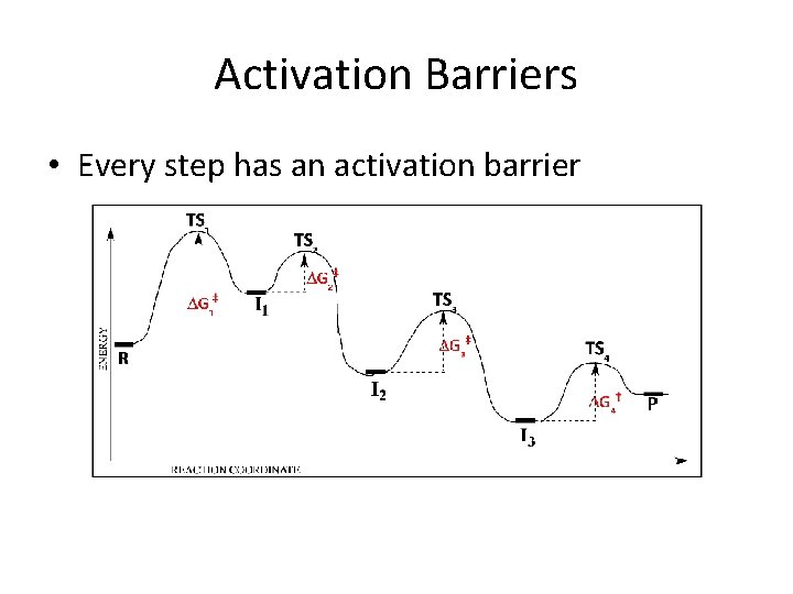 Activation Barriers • Every step has an activation barrier 