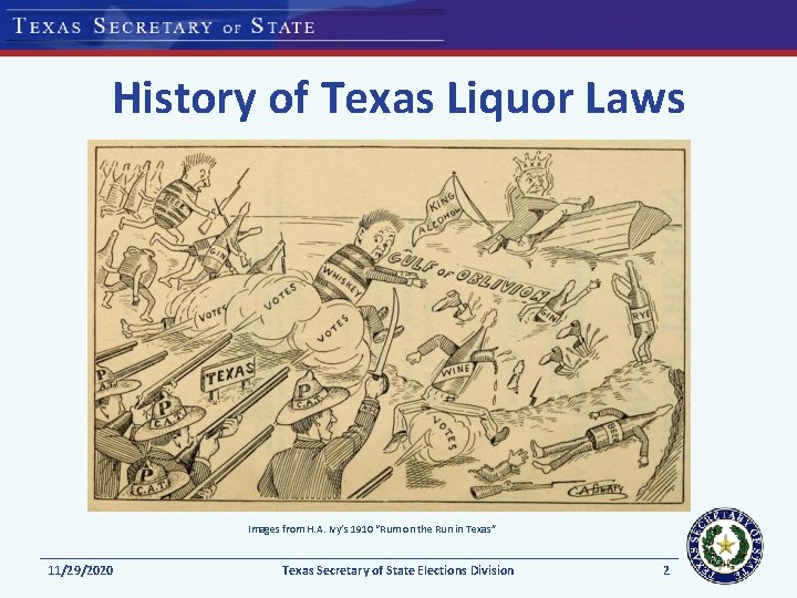History of Texas Liquor Laws Images from H. A. Ivy’s 1910 “Rum on the History of Texas Liquor Laws Images from H. A. Ivy’s 1910 “Rum on the