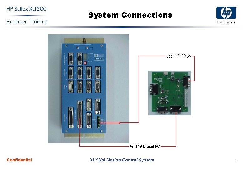 Engineer Training Confidential System Connections XL 1200 Motion Control System 5 