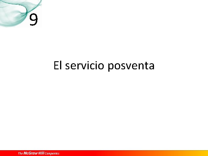 9 El servicio posventa 