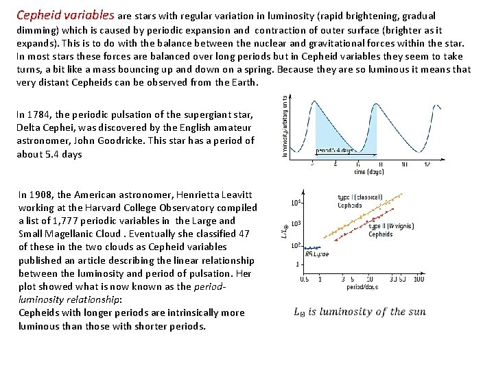 Cepheid variables are stars with regular variation in luminosity (rapid brightening, gradual dimming) which