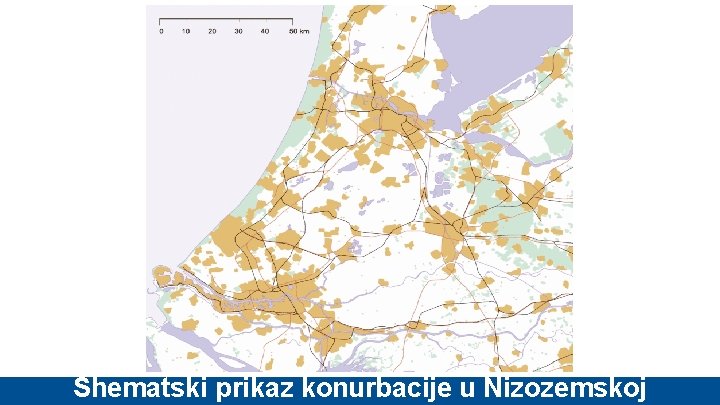 Shematski prikaz konurbacije u Nizozemskoj 