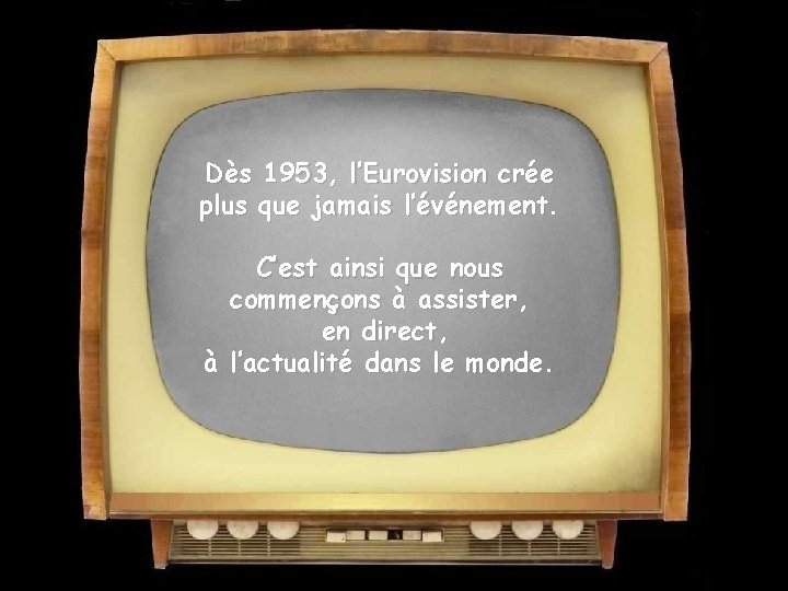 Dès 1953, l’Eurovision crée plus que jamais l’événement. C’est ainsi que nous commençons à