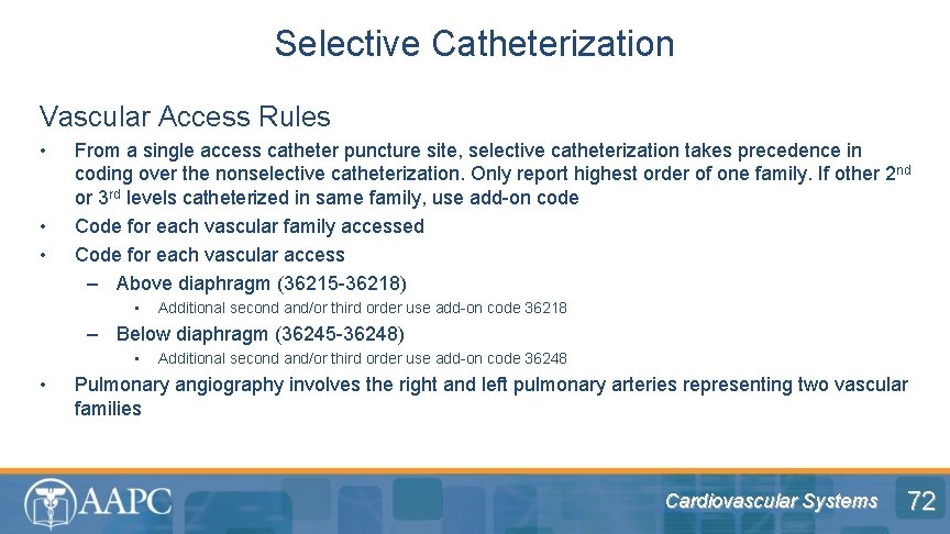 Selective Catheterization Vascular Access Rules • • • From a single access catheter puncture