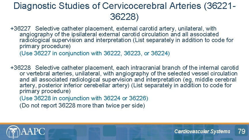 Diagnostic Studies of Cervicocerebral Arteries (3622136228) +36227 Selective catheter placement, external carotid artery, unilateral,