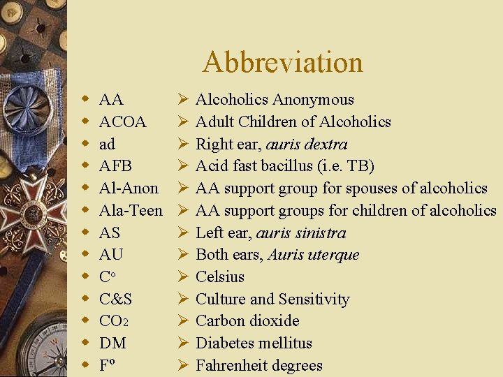 Abbreviation w w w w AA ACOA ad AFB Al-Anon Ala-Teen AS AU Co