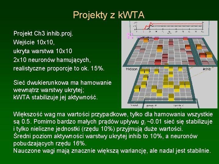Projekty z k. WTA Projekt Ch 3 inhib. proj. Wejście 10 x 10, ukryta