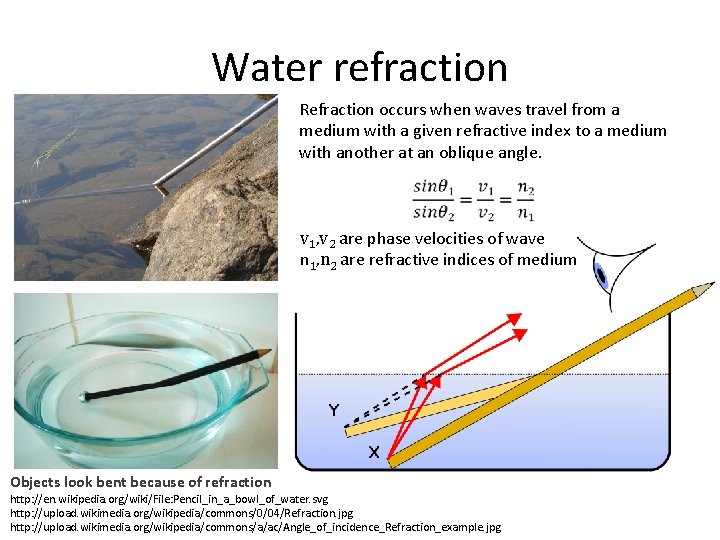 Water refraction Refraction occurs when waves travel from a medium with a given refractive